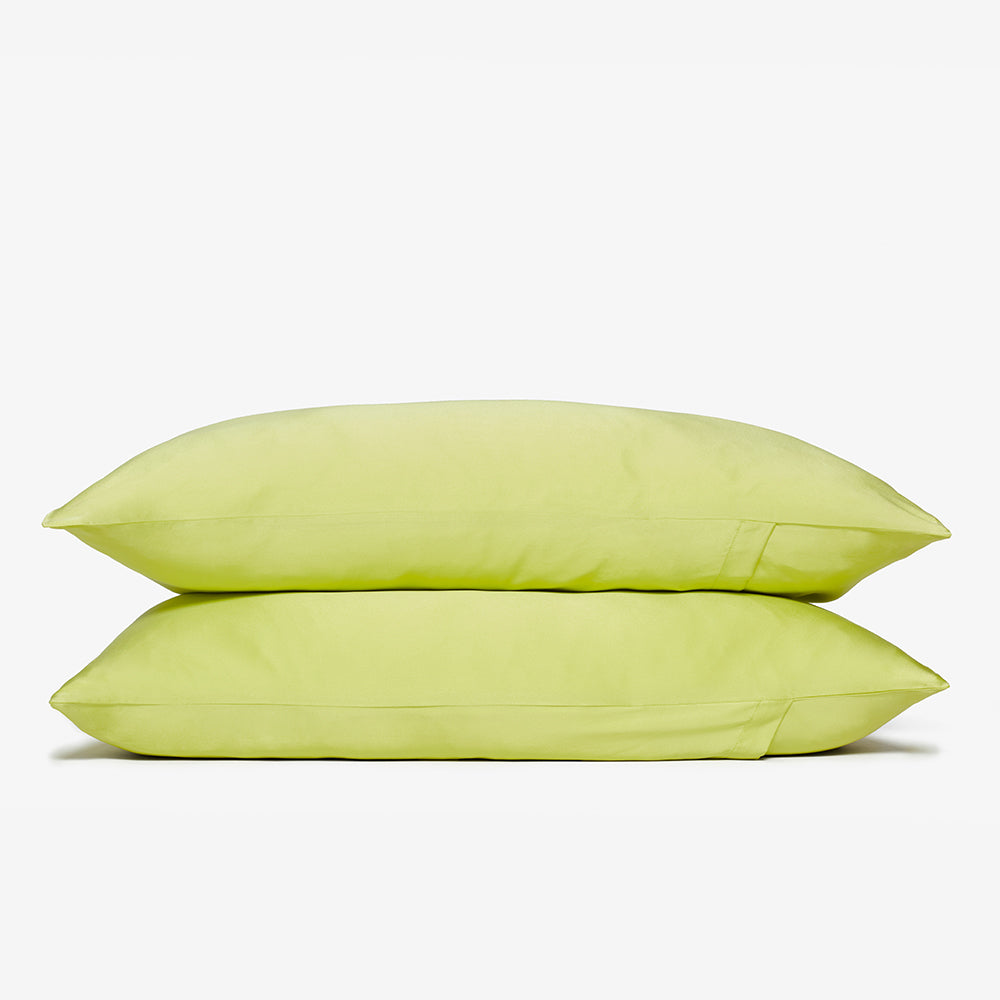 silk pillow case in Chartreuse