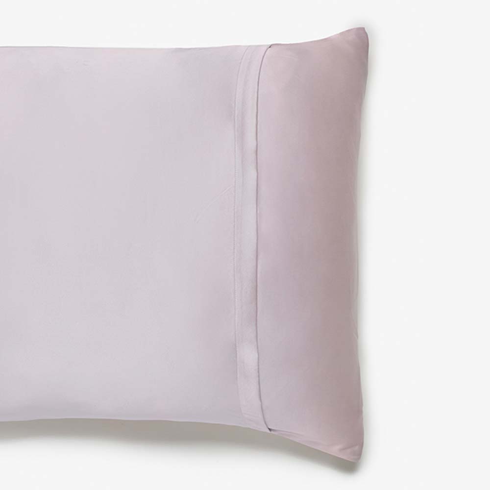 silk pillowcase in lavender side view