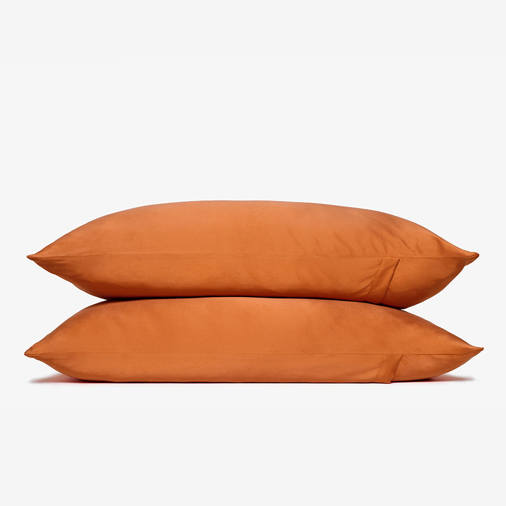 silk pillowcase in terracotta