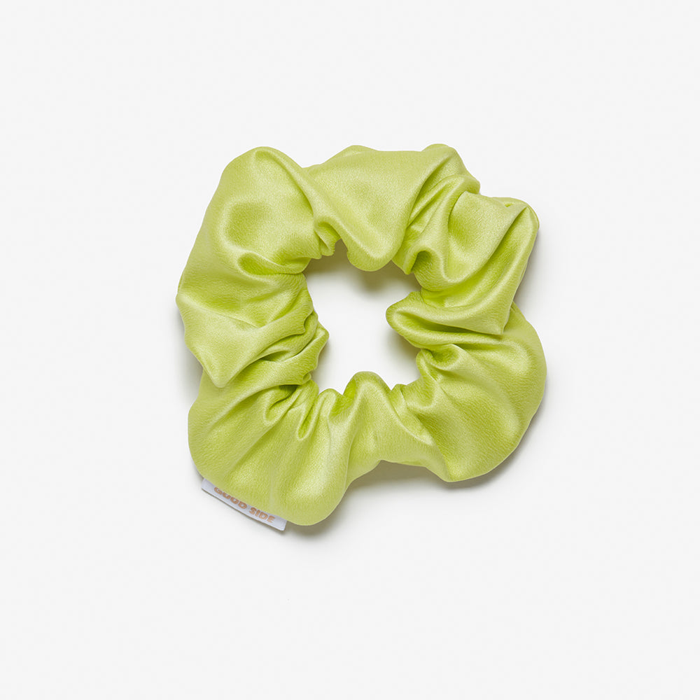 classic silk scrunchie in chartreuse